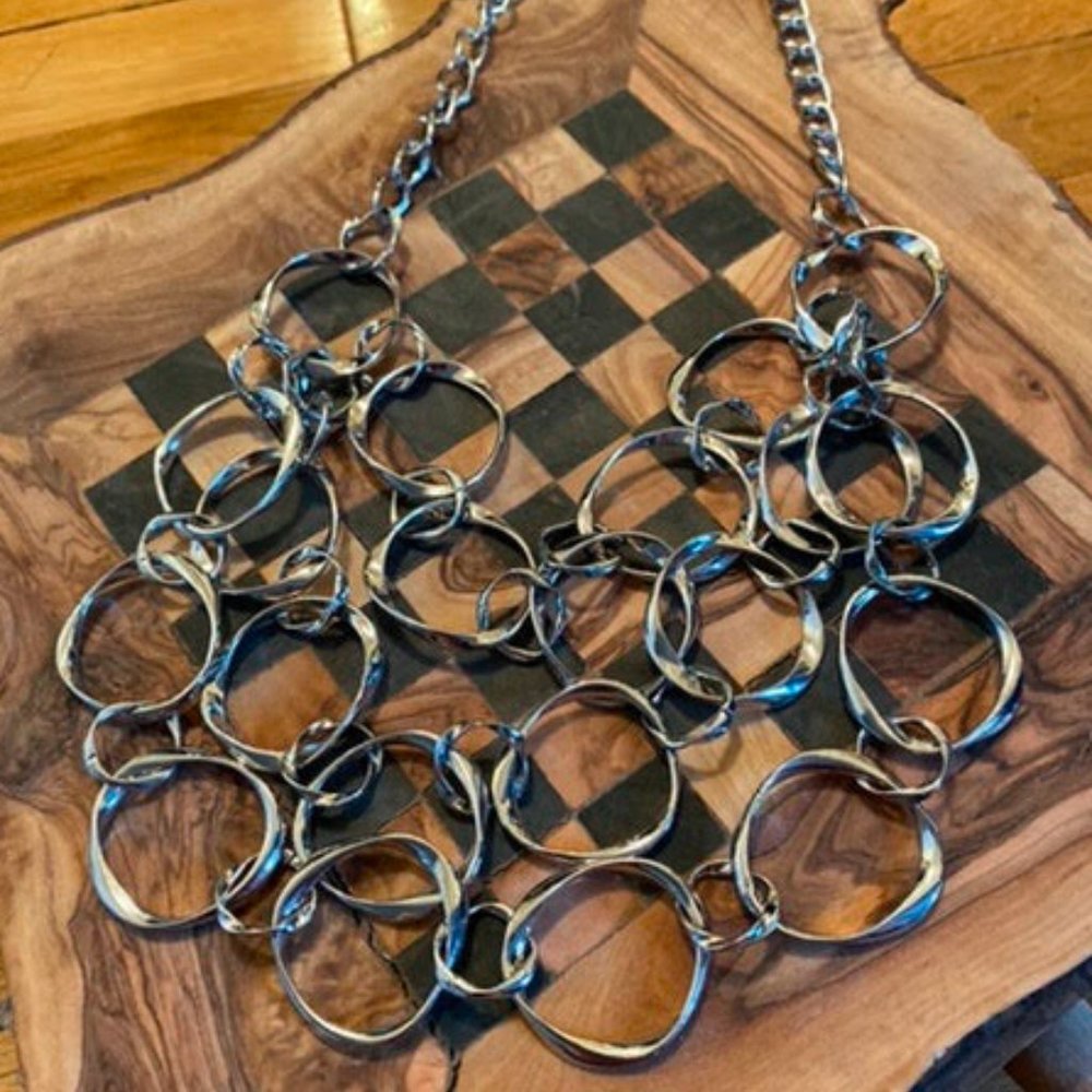 NWOT Layered Link Bib Metal Necklace